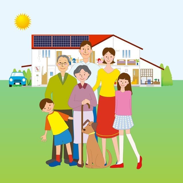 太陽光発電と家族